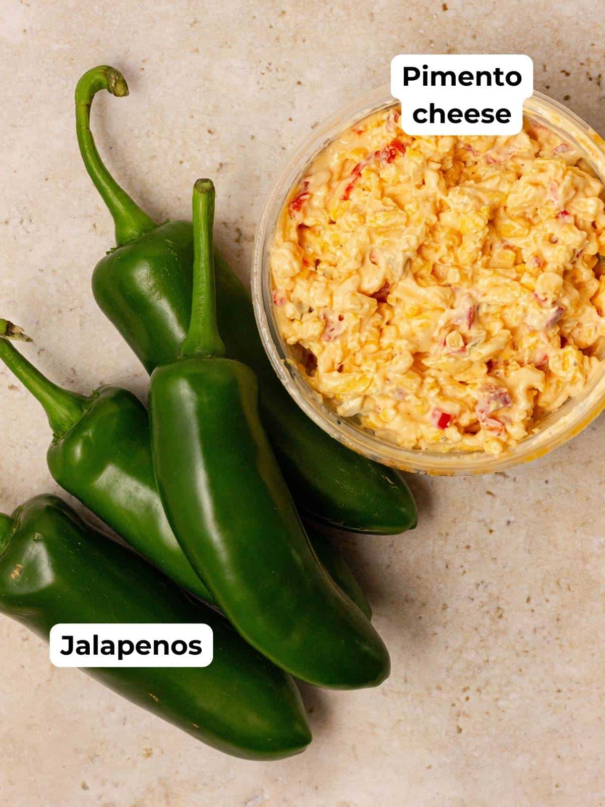 ingredients for pimento cheese jalapeno poppers